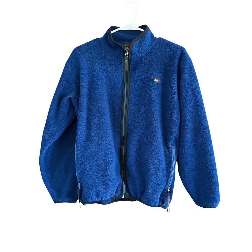 Vintage REI Fleece Jacket Full Zip Royal Blue Made in USA XL 16/18 Womens